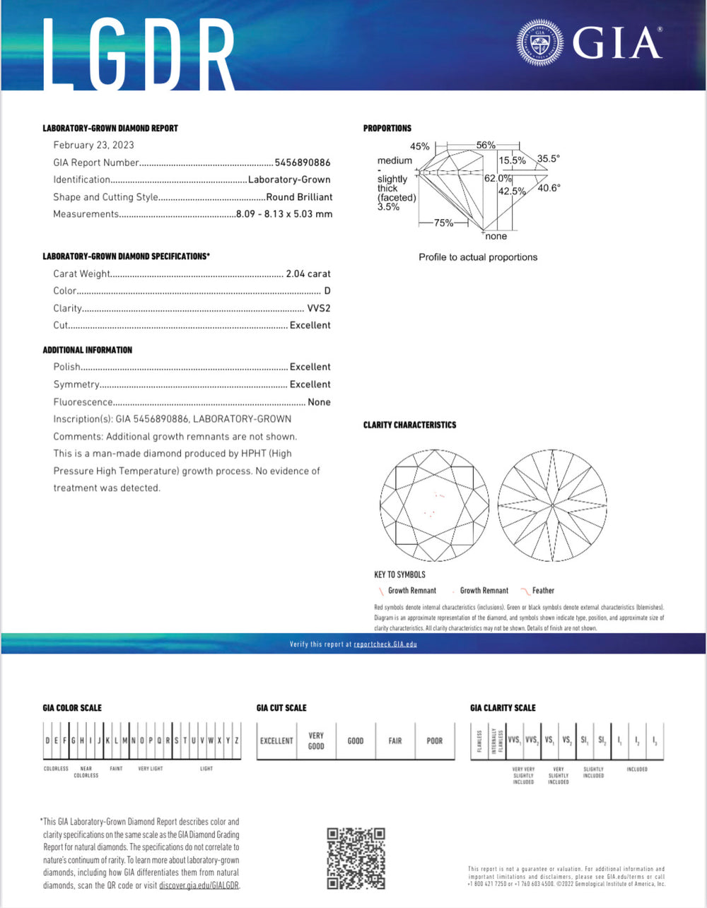 GIA Lab-Grown HPHT D VVS2 3EX None – BIDA Buy Diamond US