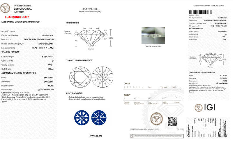 IGI Lab-Grown 6.02ct D VVS1