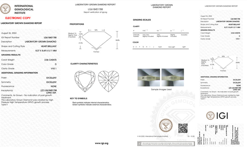 USA IGI Lab-Grown 3.04ct D VVS2