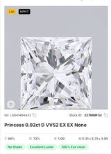 0.92 Carats PRINCESS Diamond