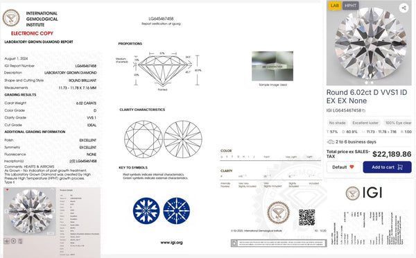 IGI Lab-Grown 6.02ct D VVS1